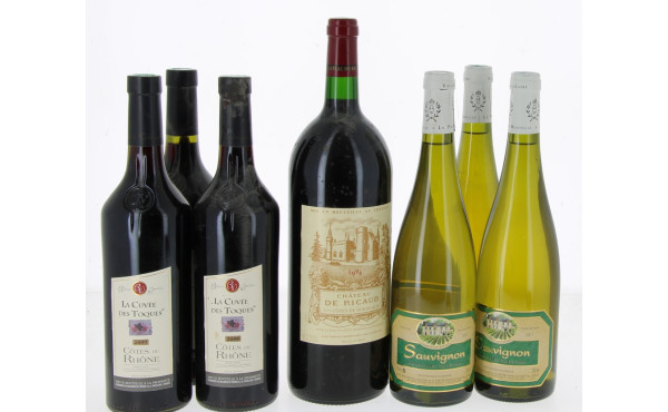 Lot de 7 bouteilles: un magnum 1eres Cot