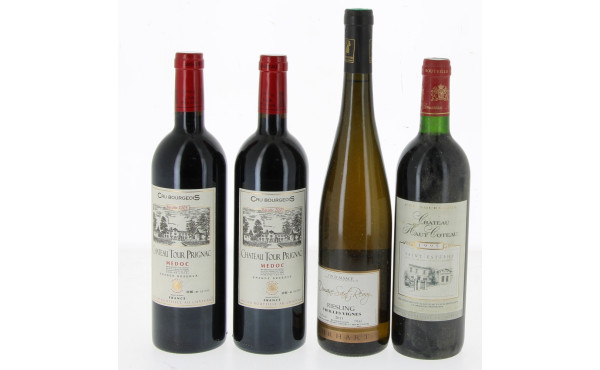 Lot de 4 bouteilles: 2 B MEDOC Ch Tour P