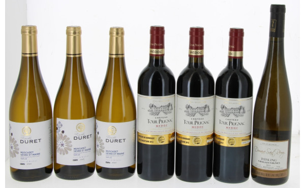 Lot de 7 bouteilles: - 3 B MEDOC La Tou