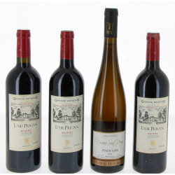 Lot de 4 bouteilles: - 3 B MEDOC Tour P