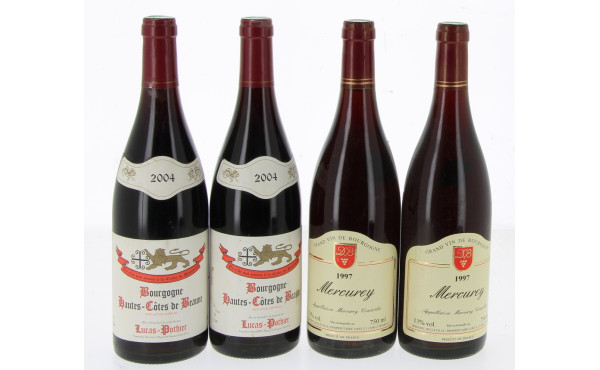 Lot de 4 bouteilles de BOURGOGNE: - 2 B