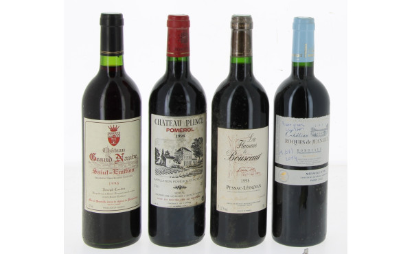 Lot de 4 bouteilles de Bordeaux: - POME