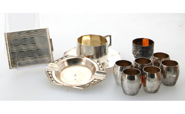 Lot de pièces en métal argenté ART DECO 