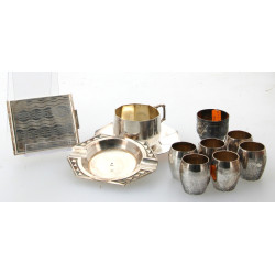 Lot de pièces en métal argenté ART DECO 