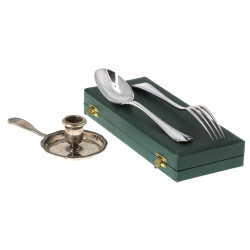 CHRISTOFLE - Bougeoir à main en métal ar