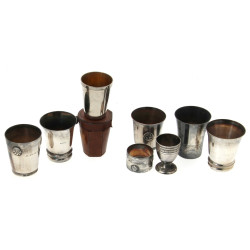 Lot de 6 timbales en métal argenté : un 