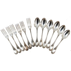 CHRISTOFLE - 6 couverts en métal argenté