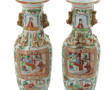 CHINE décor CANTON - Paire de vases en p