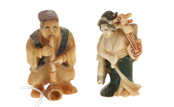2 netsuké anciens polychromes figurant 2