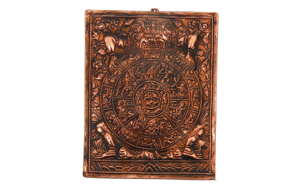 TIBET - Plaque rectangulaire en cuivre r