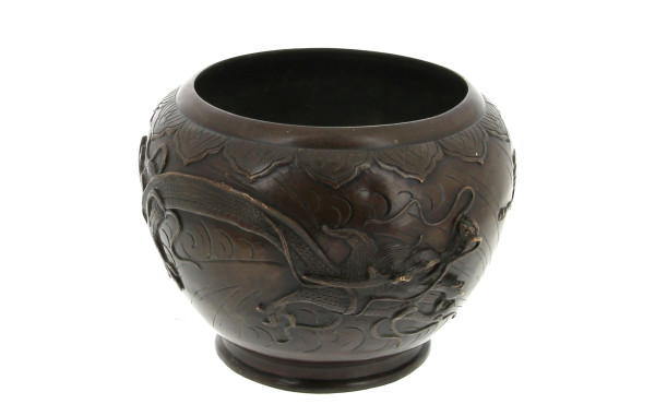 CHINE - Cache-pot en métal façon bronze 