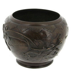 CHINE - Cache-pot en métal façon bronze 