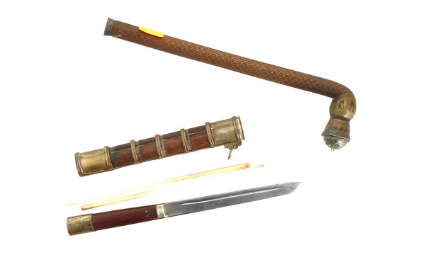 CHINE et JAPON - Lot comprenant une pipe