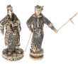 Paire de statuettes asiatiques en os, H 