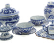 Lot de porcelaines en camaïeu bleu : pot