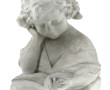 "Fillette à la lecture", plâtre blanc, H