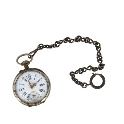 Montre de gousset en argent avec sa chaî