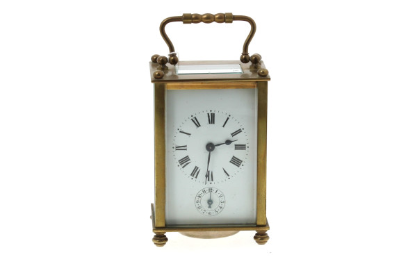 Pendulette d'officier en laiton et verre