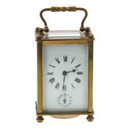 Pendulette d'officier en laiton et verre