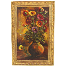 Cadre rectangulaire doré à décor de palm