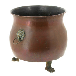 Grand cache-pot en cuivre et laiton, ans