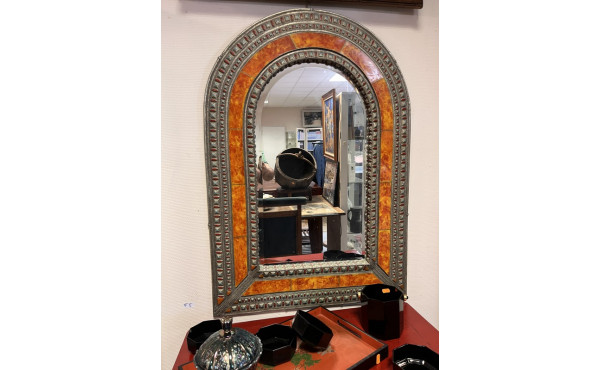 Miroir marocain en alliage d'argent, ins