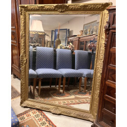 Grand miroir rectangulaire redoré, glace