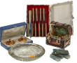 Lot comprenant un cendrier vintage en ve