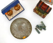 Lot comprenant un cendrier vintage en ve