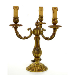 Candélabre à 3 bras de lumière en bronze