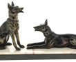 "Deux bergers allemands", sujet en métal