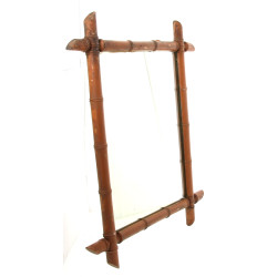 Miroir ancien encadrement bambou, 66 x 5