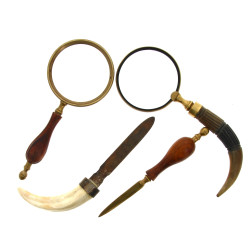 Lot comprenant 2 loupes et 2 coupes papi