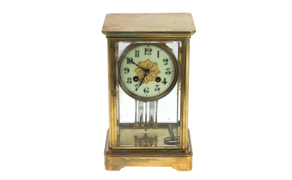 Pendule cage en laiton, en état de fonct