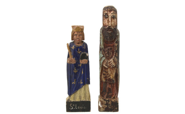 Deux sculptures en bois sculpté dont une