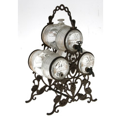 Cave à liqueur fin XIXème en métal à déc