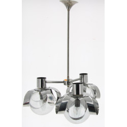 Suspension en métal et 3 globes en verre