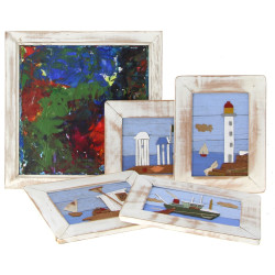 Thème MARINE - 4 encadrements bois et ti