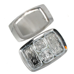 Service à hors-d'œuvre en verre moulé (4