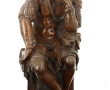 Encrier double porte-plume, bronze et ba
