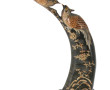 Corne sculptée à décor d'oiseaux branché