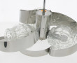 Suspension en métal et 3 globes en verre