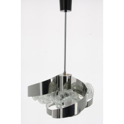 Suspension en métal et 3 globes en verre