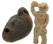 Lot d'objets souvenirs de voyage : récip