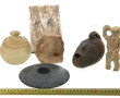 Lot d'objets souvenirs de voyage : récip