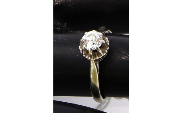 Bague solitaire diamant 0,35 ct env., ta