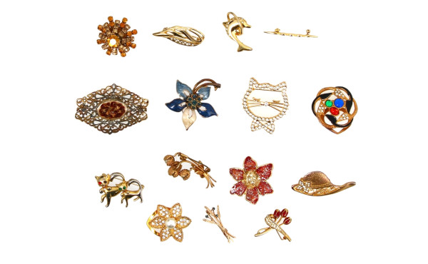 Lot de 15 broches fantaisie
