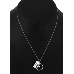 Pendentif cœur en or gris 9 carats sur c