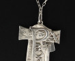 Pendentif croix stylisée en argent 800èm