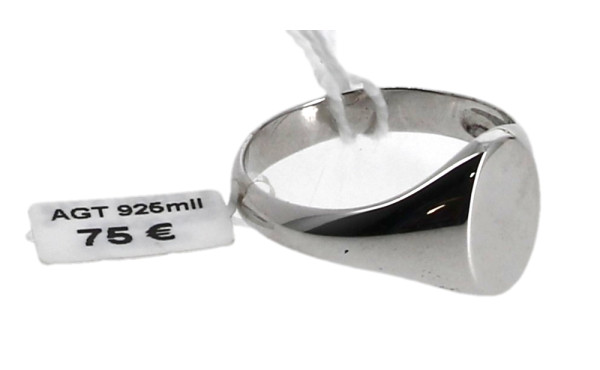 Chevalière en argent 925ème, non gravée,